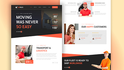 Free Delivery Service Landing Page delivery service ui design figma free freebie landing page logistic web ui website