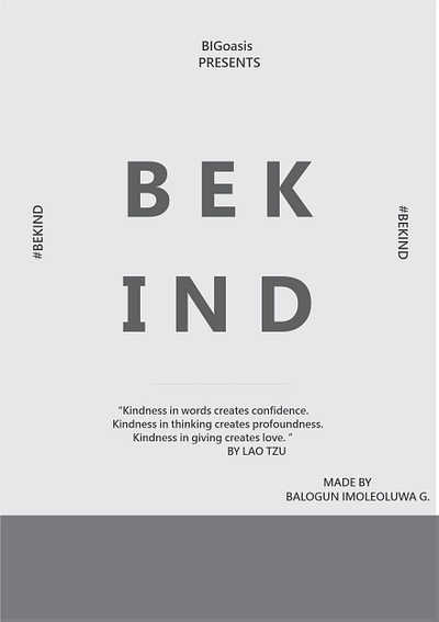 BIGoasis #BEKIND design graphic design illustration illustrator poster