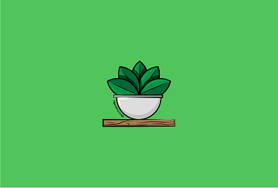 Plant on a shelf digital art graphic design illustration minimal