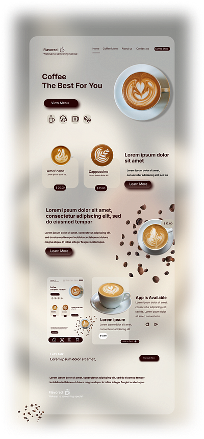 AESTHETIC COFFEE SHOP MENU branding figma logo ui ux