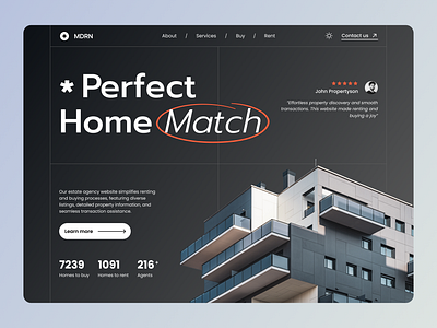 Real Estate Agency concept agency architecture concept estate figma hero page home landing minimalism real estate renting site ui ux web design