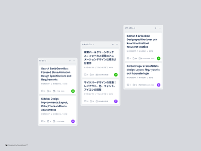 Task Management Elements element english interface japanese kanban list management product swedish task management tasks timeline tracking ui user icon ux work