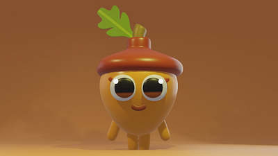 3D Acorn 3d 3d art 3d modeling acorn acorn cartoon blender blender character character 3d character cute render