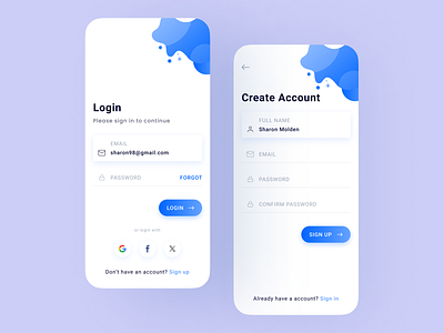 Mobile App Login/Sign up UI/UX Design branding design login login design login screen mobile mobile app design mobile application mobile apps mobile design mobile ui design mobile ux mobile ux design signup signup design signup page signup screen ui