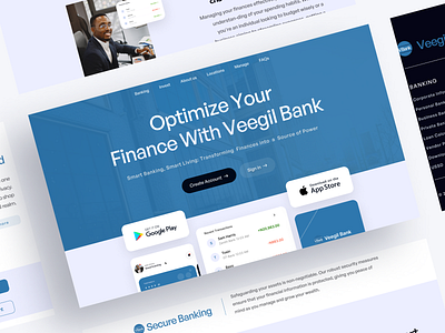 Veegil Bank 3d animation branding graphic design landing page logo motion graphics ui ux web