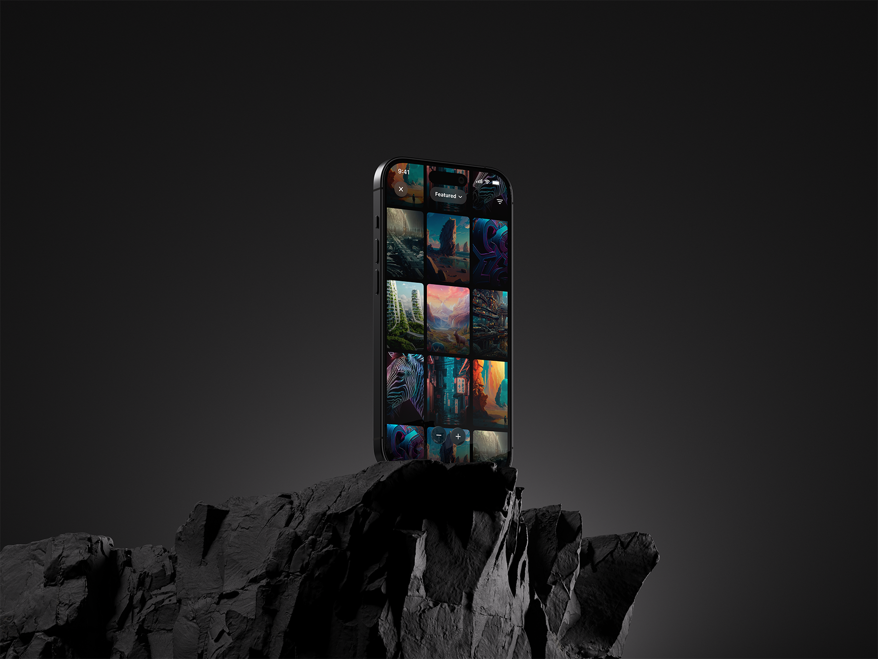 AI Social Network : 'Creator Community' ai app artificial intelligence design interactive interface ios leonardo midjourney mobile ui