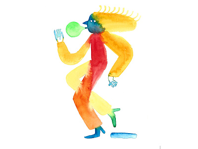 Watercolour character analog art bright character characterdesign color dance drawing illustration illustrator texture watercolor