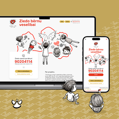 Website design for a charity campaign in children's health care animated svg figma illustration design mobile design responsive design vector animation web design