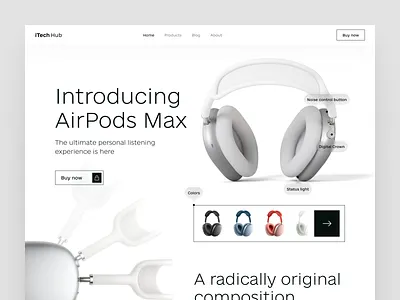 Gadget Store Website airpods airpods max apple apple store commerce concept dark ecommerce gadget landing light minimal product store ui uidesign ux web design website