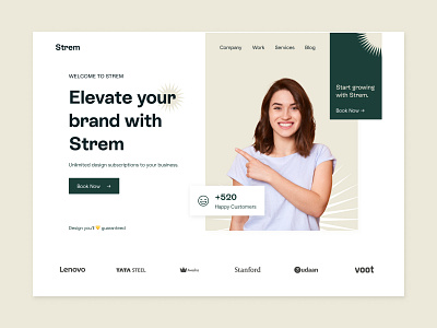 Landing Hero: Strem Agency Template dailychallenge design landingpage ui uidesign uiux uiux dailyachallenge website