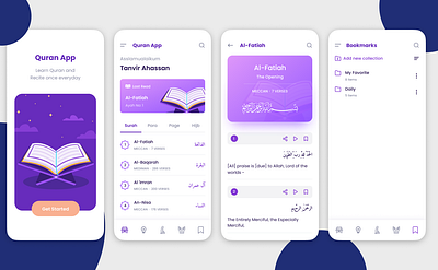 Quran App UI/UX Design adobe app design figma graphic design quran ui ux