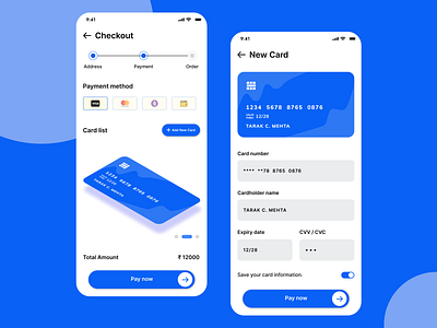Daily UI #2 - Credit card checkout 50dayuichallenge creative credit card credit card checkout daily ui day 2 design dribbble figma mobile app payment method ui ui challenge ui design ui kit ui trend uiux design user interface ux