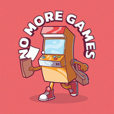 No More Games! animation branding character colors design funny game graphic graphic design illustration shirt vector
