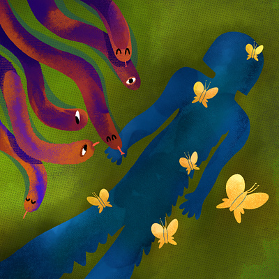 shadow butterfly childrenbook design digital illustration illustration illustrator kidlit kidlit art snake textures