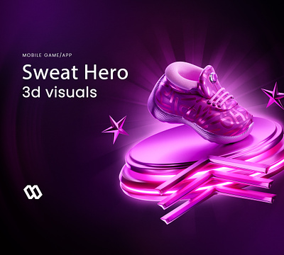 SWEAT / Sweat Hero 3d visuals 3d app arena branding color game graphic design icons identity illustration levels mobile neon platform progression sneakers stars sweat ui visuals