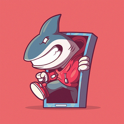 Shark Attack! branding character comic design funny graphic graphic design illustration internet logo mascot tech vector