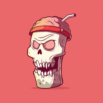 Ice Cream Zombie! branding character colors concept design funny graphic illustration mascot shirt skeleton vector