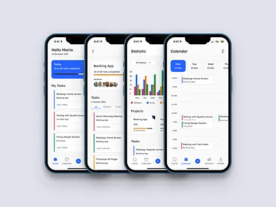 Productivity & Task Management App blue exploration figma mobile app productivity app task app task management app ui uiux uiux design ux