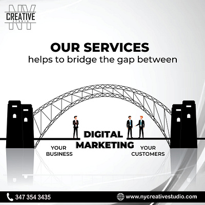 Digital Marketing Service branding bridge brochures design digital marketing gap graphic design illustration logo services typography ui ux vector