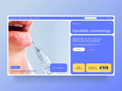 Injection cosmetology clinic - Website concept beauty clinic cosmetology health injection medic ui ux website