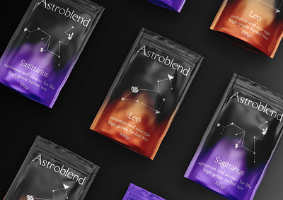 Tea brand for different zodiac signs branding graphic design logo packaging ui