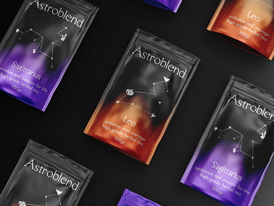 Tea brand for different zodiac signs branding graphic design logo packaging ui