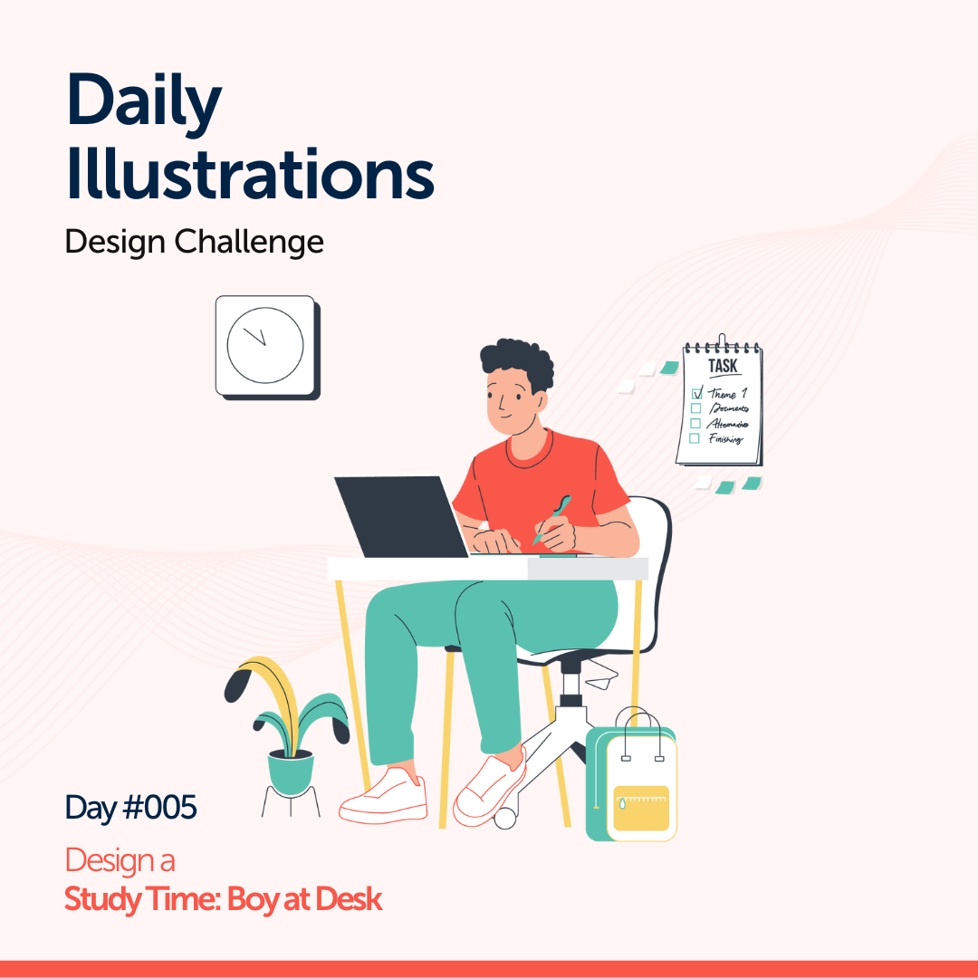Study Time - Boy at Desk - SVG illustration design freesvg graphic design illustration svg svg illustration ui vector