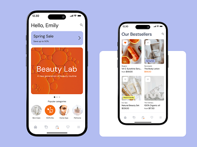 Mobile App Beauty Lab app app design branding e commerce figma graphic design ios mobile ui ui design uiux ux