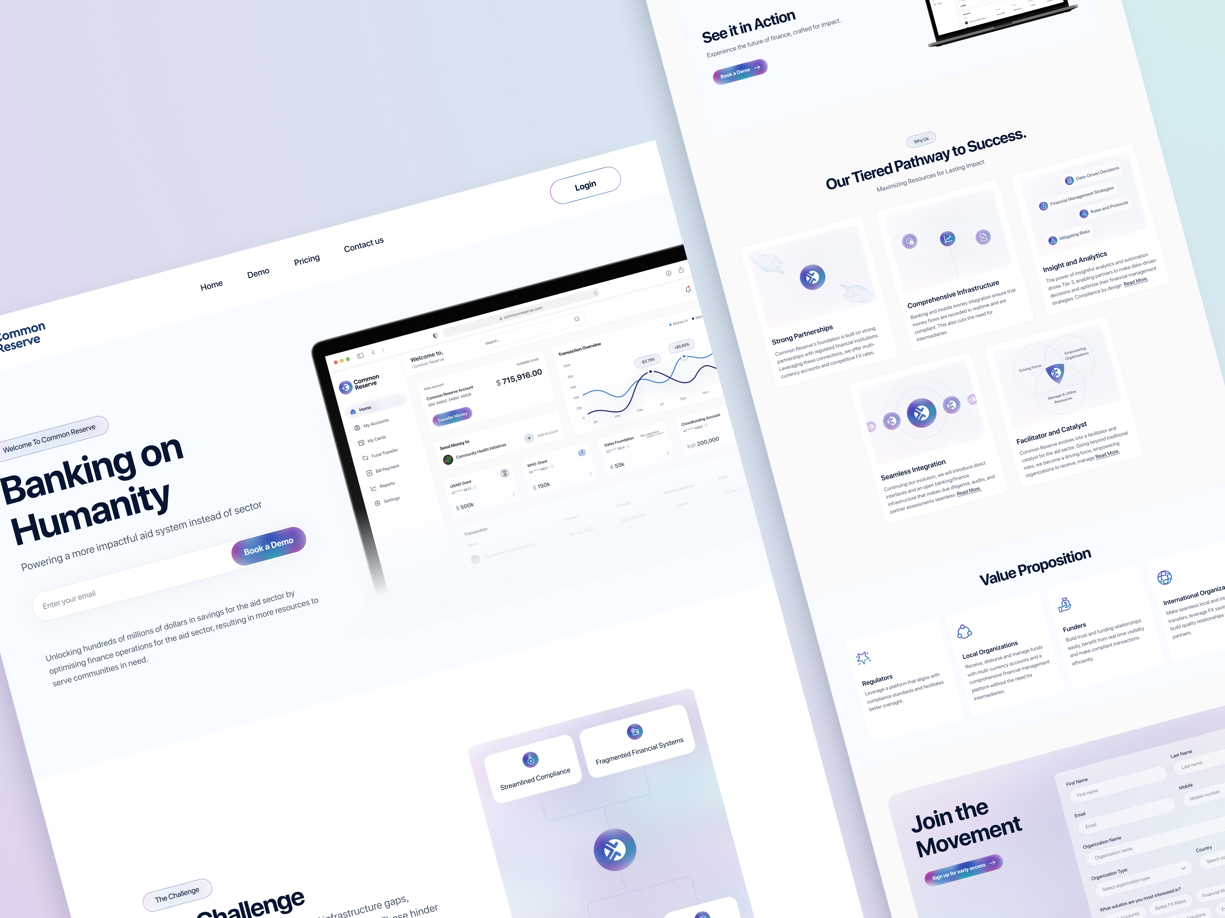 Common Reserve - Finance Dashboard : Fintech analytics branding finance fintech inspiration integration fintech investment minimal modern saas landing page service service provider tech business ui ux webpage