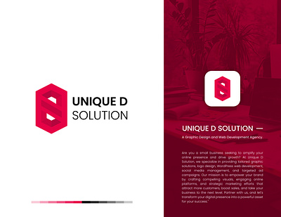 Unique D Solution Logo Branding Project branding design graphic design illustration logo vector