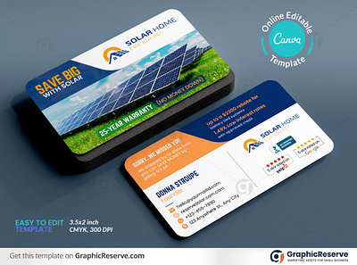 Solar Product Marketing Business Card Canva Template business business cards canva business card cards solar solar business card solar canva template solar card solar energy solar service card