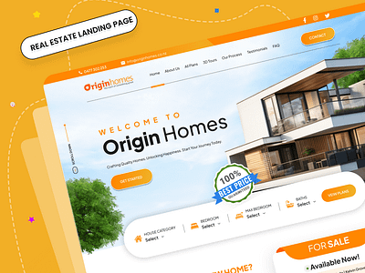 Real estate landing page creative design eyecatching footer homepage interface landing page design landing page ui layout modern outstanding real estate landing page site ui uxui uxui design web web designer web page website