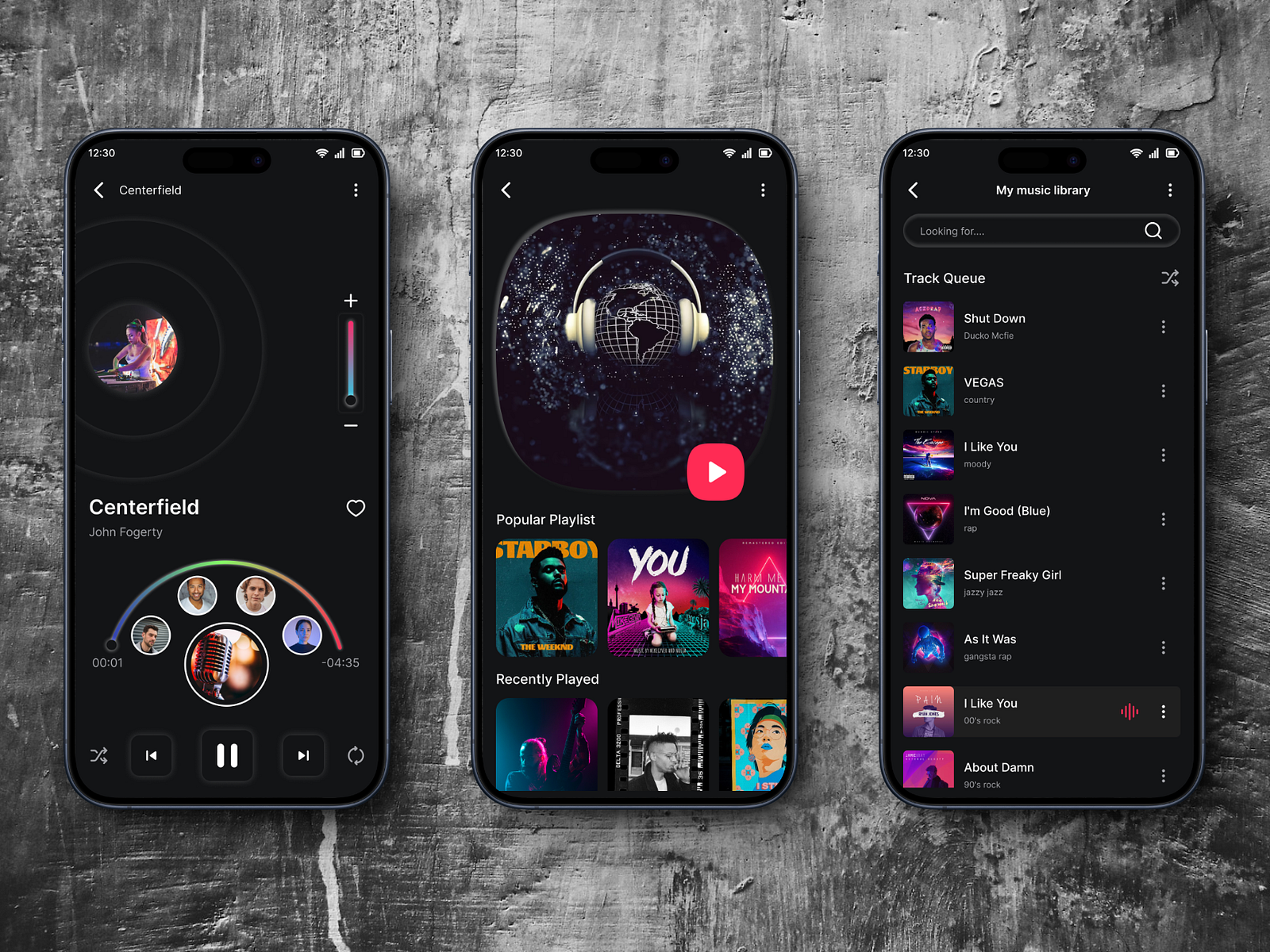 Music app by Tipu Rishi on Dribbble