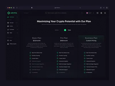 Crypto Sass - Plan coins crypto dashboard nft plan plansection product sass subscription ui uidesign ux web3