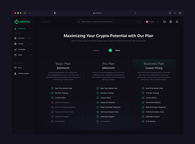 Crypto Sass - Plan coins crypto dashboard nft plan plansection product sass subscription ui uidesign ux web3