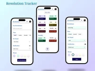 Resolution Tracker UIDesign app design behance branding collectui design guviuichallenge illustration landing page design ui ui design uidesign ux uxui design