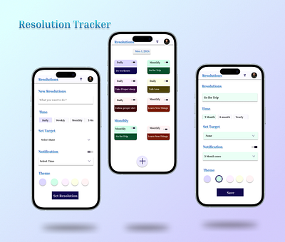 Resolution Tracker UIDesign app design behance branding collectui design guviuichallenge illustration landing page design ui ui design uidesign ux uxui design