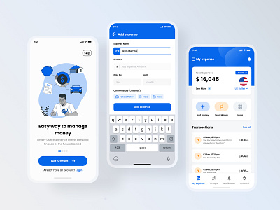 Manage Personal Expenses - Mobile app Design bank banking banking app expense mange app finances personal slipbill ui ux