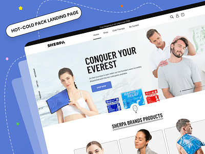 Therapy landing page bold cold e commerce elegant fotor hot hot cold packs massage pain relief physical therapy products psychotherapy star therapy therapy landing page ui uiux user interface web website