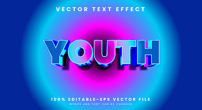 Youth 3d editable text style Template 3d text effect adult adult fiction adventure bright text cartoon text challange child future colorful display fantasy friendship funky generation graphic design technology travel vector text mockup young youth text