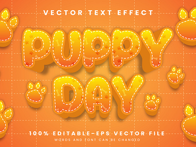 Puppy Day 3d editable text style Template 3d text effect animal font animal pattern animal world baby bear background celebration children cute animal cute background cute puppy decoration domestic animals graphic design kids font pet day puppies puppy day text vector text mockup wildlife