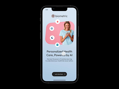 Biometric - AI generated health care app ai animation app design graphic design icons ios iphone logo mobile typography ui ux