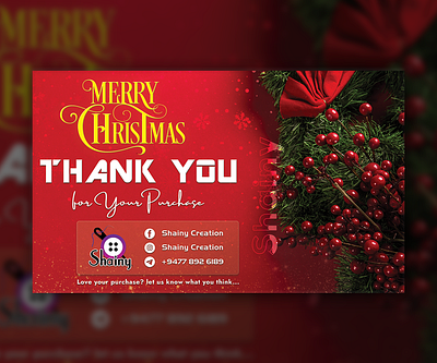 Christmas Thank You Card Design branding christmas christmas thank you card design graphic design thank you card