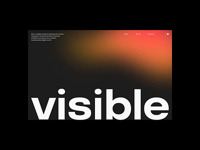 UI Concept for Visible agency dasign agency design design studio gradient minimal modern studio ui design visible web design