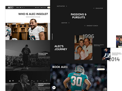 Ingold Companies - Web Design athlete athletic football football website graphic design home page miami miami dolphins nfl sport sports sports website storytelling timeline ux ui web web design website website design