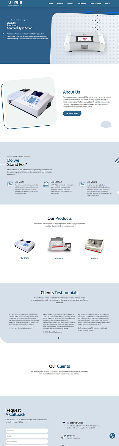 UVVIS Website Design website design