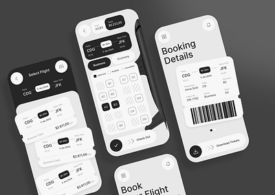 Flight Booking App airplane app application booking branding design development figma flight hero screen ticket ui uxui