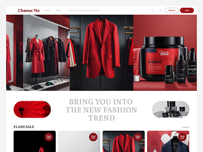 Choose Me - Fashion E-Commerce black e commerce fashion fashion e commerce fashion trends landing page red red fashion responsive design user interface web design