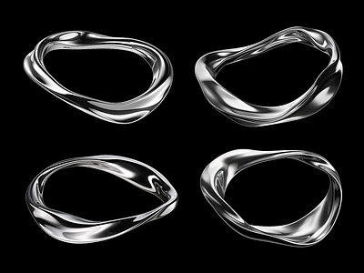 Chrome liquid metal ring shapes 3d aluminium around assets chrome design flow form futuristic generative graphic liquid metal melted melty rendering ring round shape silver y2k