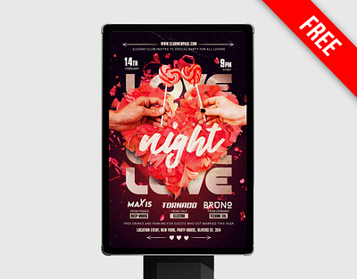 Free Love Night Poster PSD Template free psd freebie love poster poster poster design psd romantic